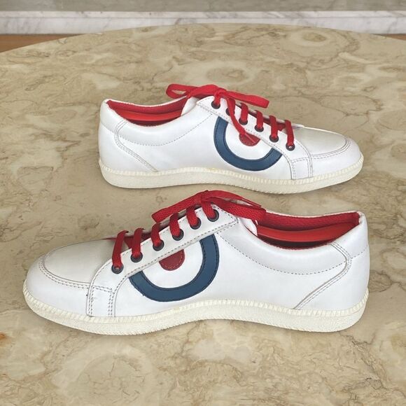 Underground England Leather Red White & Blue Unisex Sneakers RARE - Picture 4 of 13